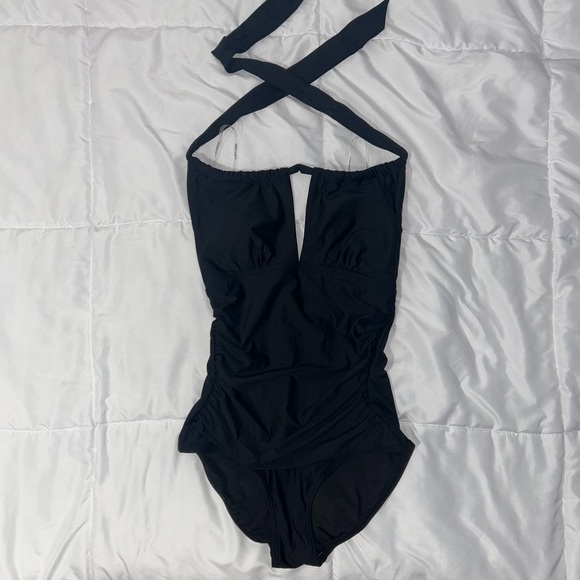 Calvin Klein Black Halter One Piece Swimsuit - Picture 1 of 4